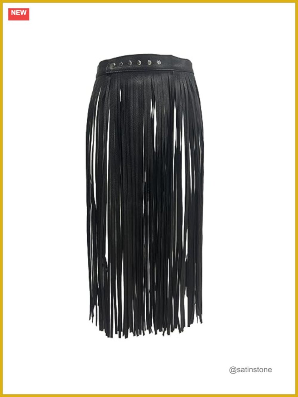Faux Leather Fringe Tassel Skirt Belt Adjustable Waistband, Rave Party Clubwear
